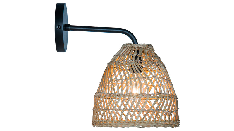 kouboo Luhu Open Weave Cane Rib Bell Sconce Wall Lamp Natural kouboo Luhu Open Weave Cane Rib Bell Sconce Wall Lamp Natural