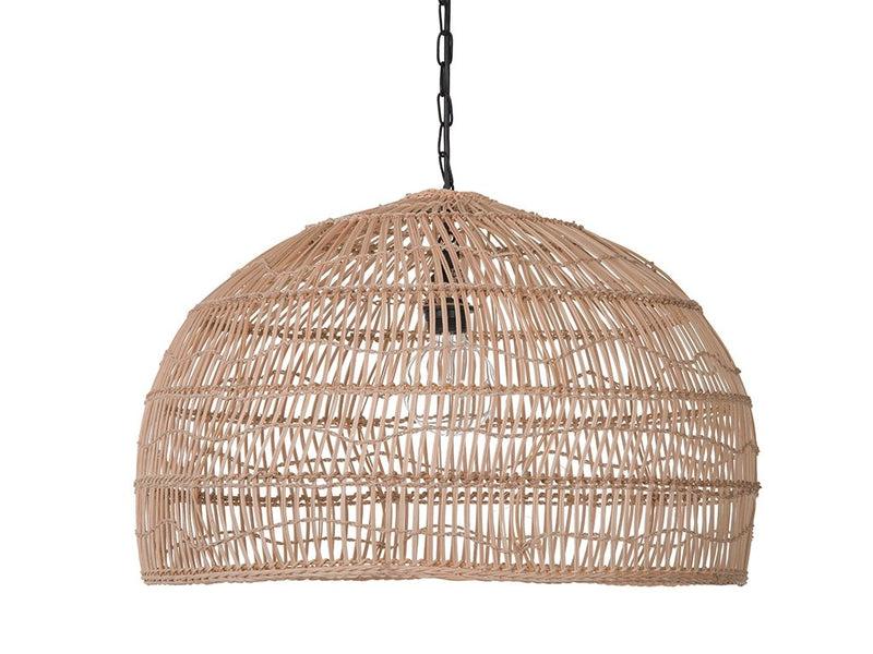 kouboo Luhu Open Weave Cane Rib Dome Pendant Lamp Natural