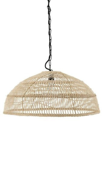 kouboo Luhu Open Weave Cane Rib Shallow Dome Pendant Lamp Natural kouboo Luhu Open Weave Cane Rib Shallow Dome Pendant Lamp Natural