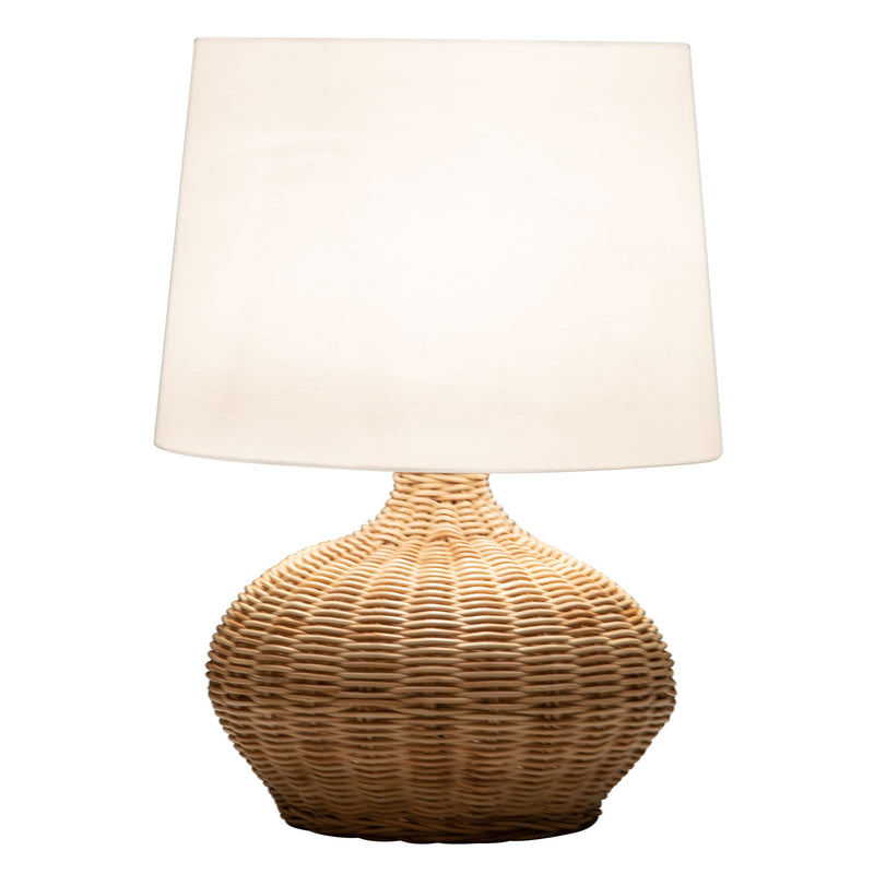 Kouboo Modern Wicker Base Table Lamp With White Shade - Stylish Home Lighting