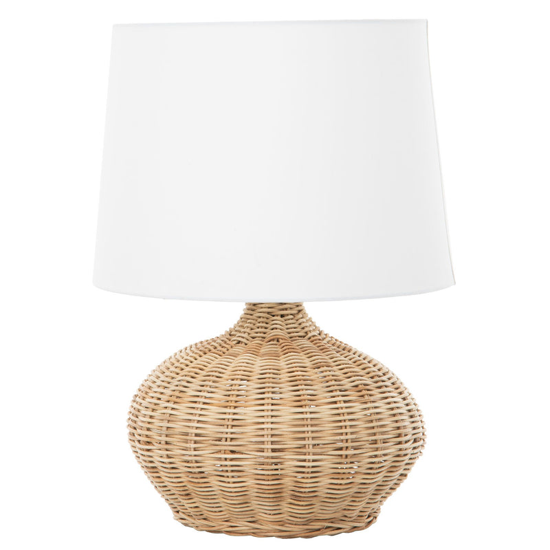 kouboo Modern Wicker Base Table Lamp with White Shade - Stylish Home Lighting