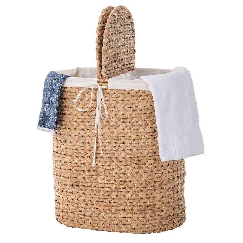 Kouboo Oval Seagrass Laundry Sorter Hamper W/Liner Natural
