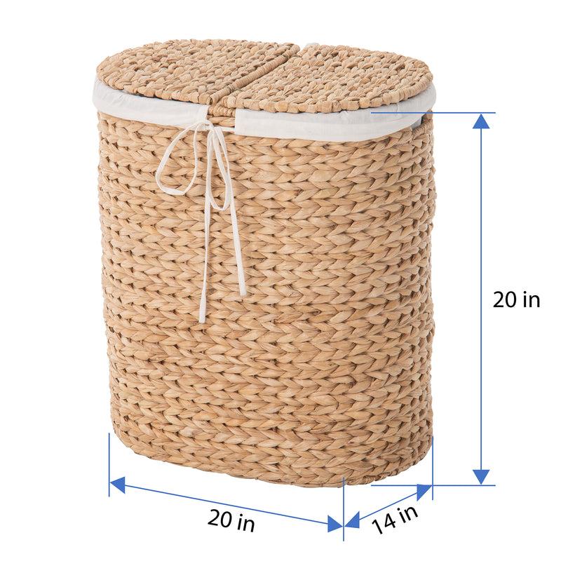 Kouboo Oval Seagrass Laundry Sorter Hamper W/Liner Natural