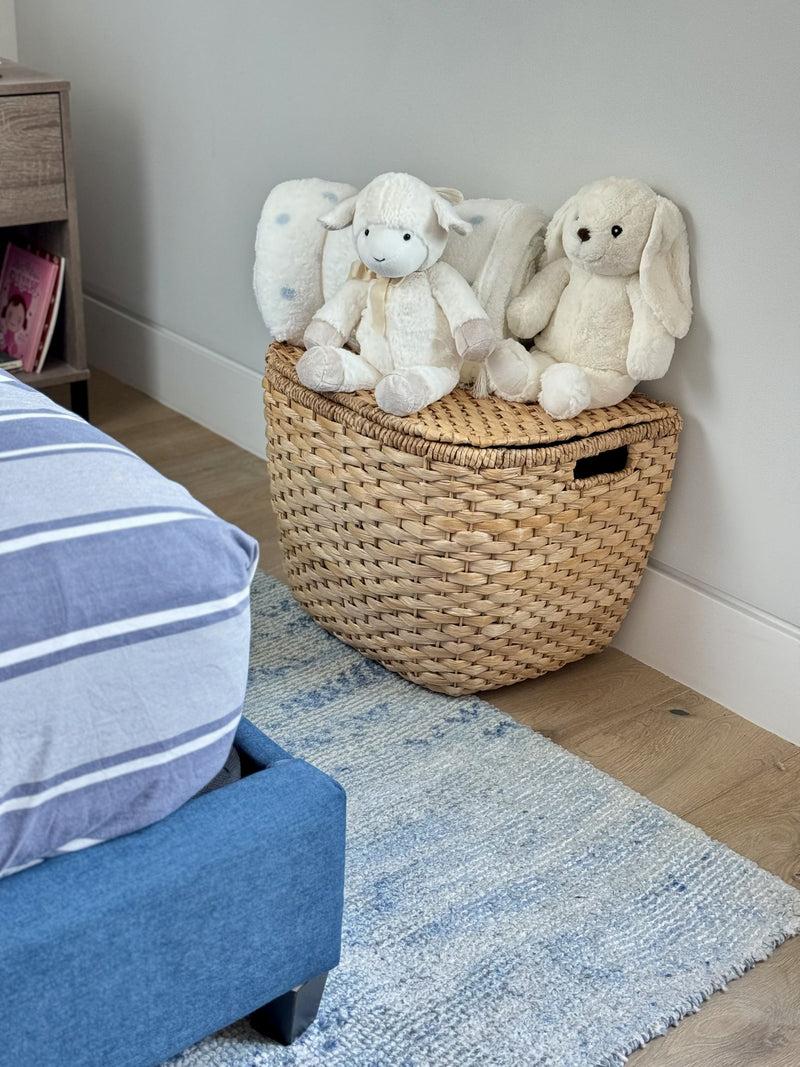 Kouboo Oval Seagrass Wall Trunk Storage Basket With Lid Natural