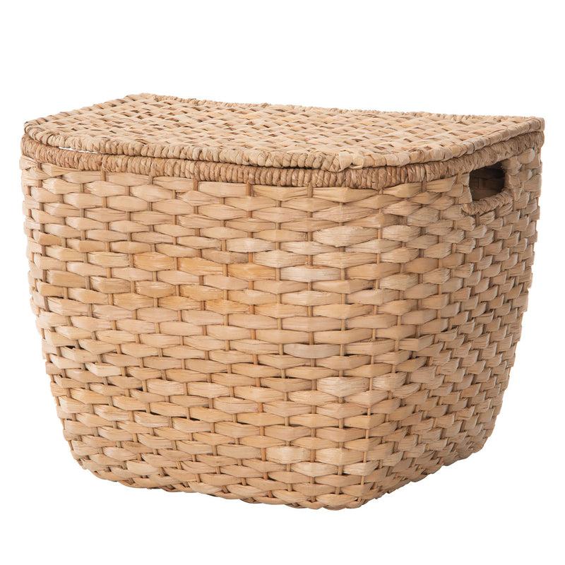 kouboo Oval Seagrass Wall Trunk Storage Basket with Lid Natural
