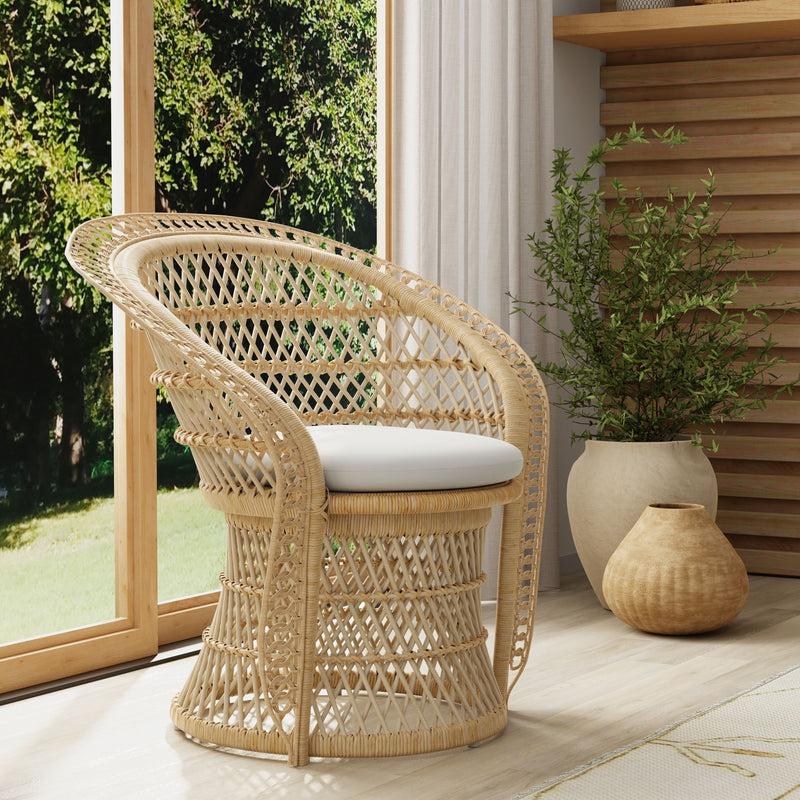 Kouboo Peacock Rattan Dining Armchair Or Lounge Chair Natural