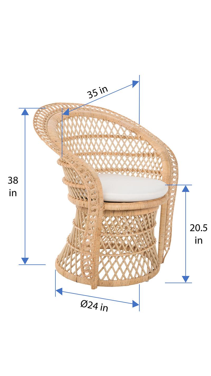 Kouboo Peacock Rattan Dining Armchair Or Lounge Chair Natural