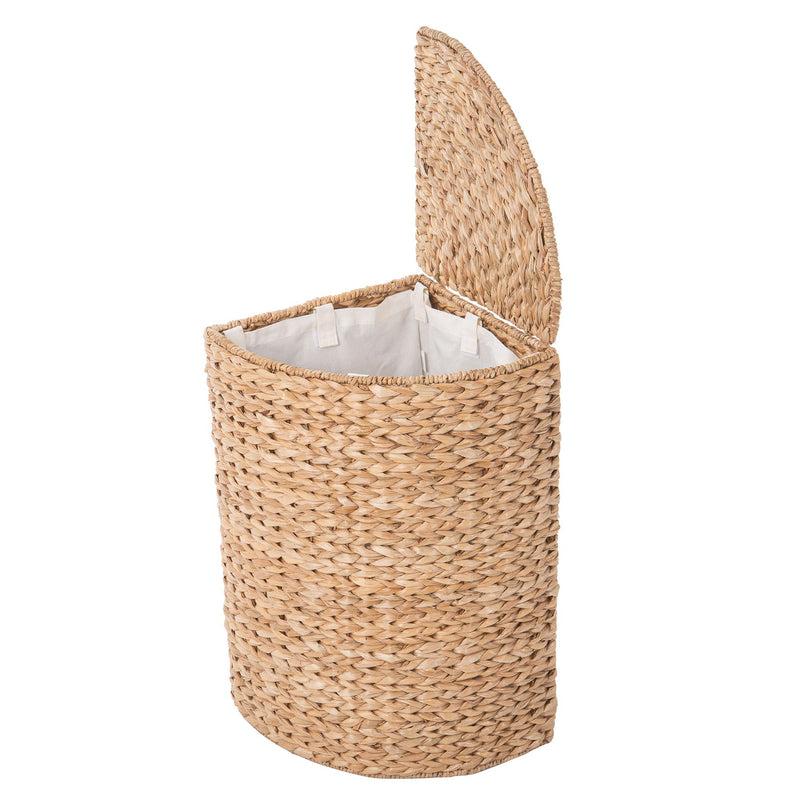 Kouboo Pie Shaped Sea Grass Corner Hamper W/Liner Natural