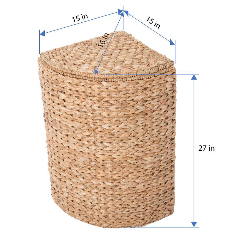 Kouboo Pie Shaped Sea Grass Corner Hamper W/Liner Natural