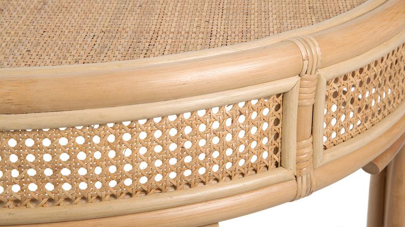 Kouboo Rattan Cane Half-Moon Semi-Circular Console Or End Table Natural