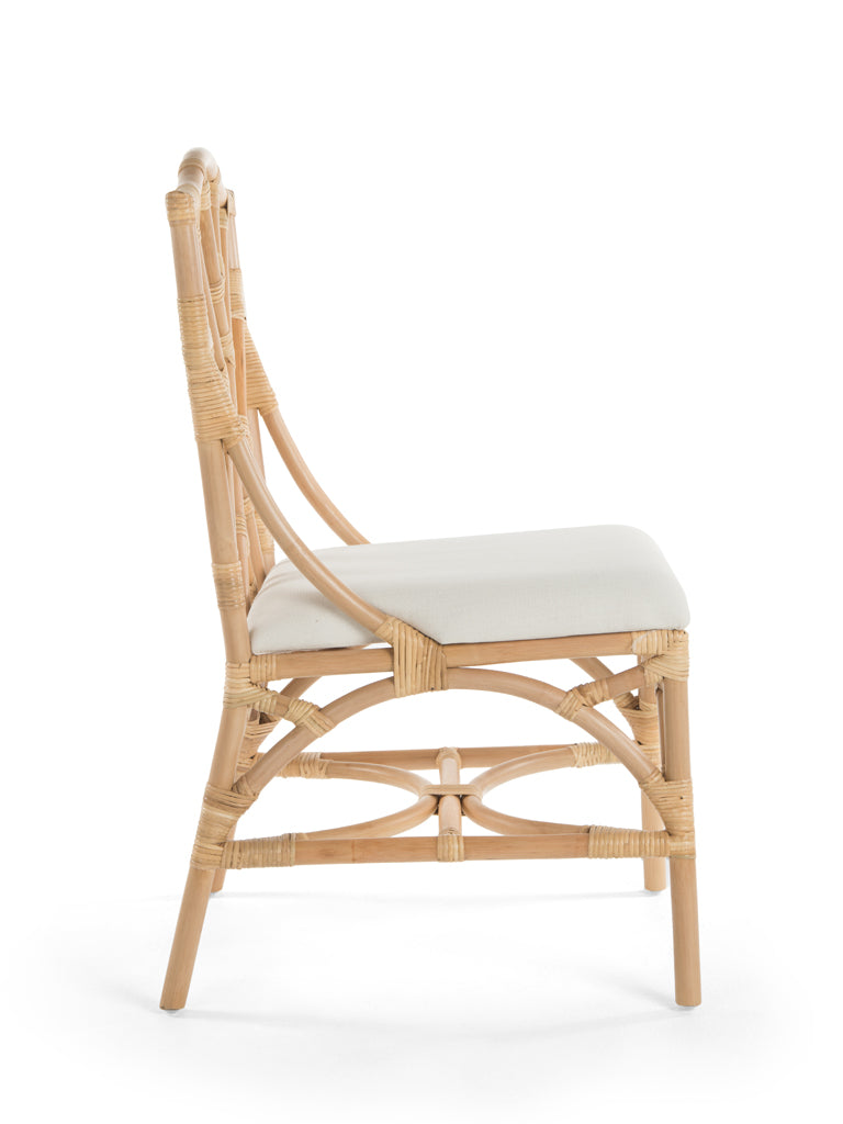 Kouboo Rattan Chippendale Upholstered Dining Chair Set Of 2 Chairs