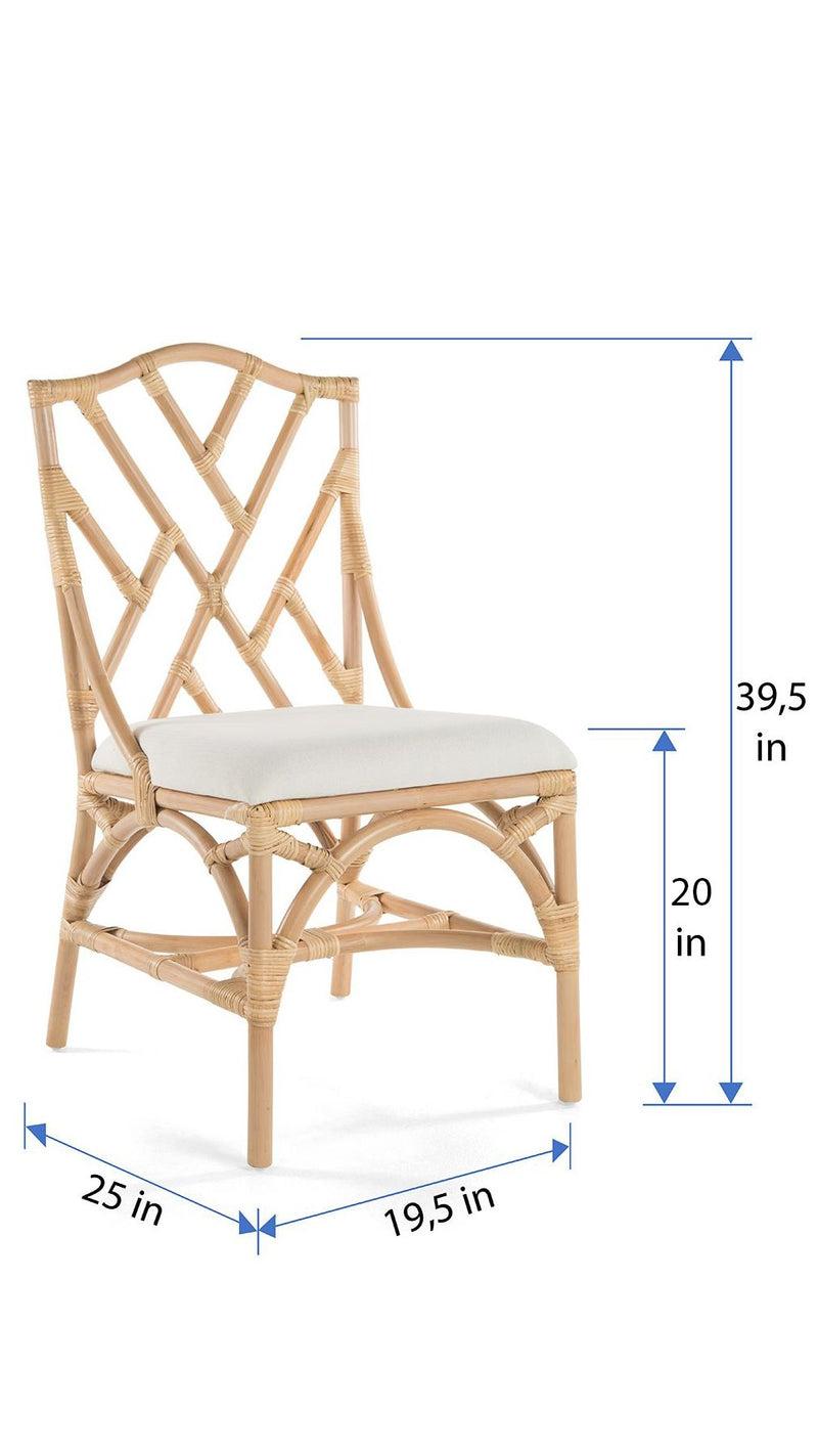 Kouboo Rattan Chippendale Upholstered Dining Chair Set Of 2 Chairs