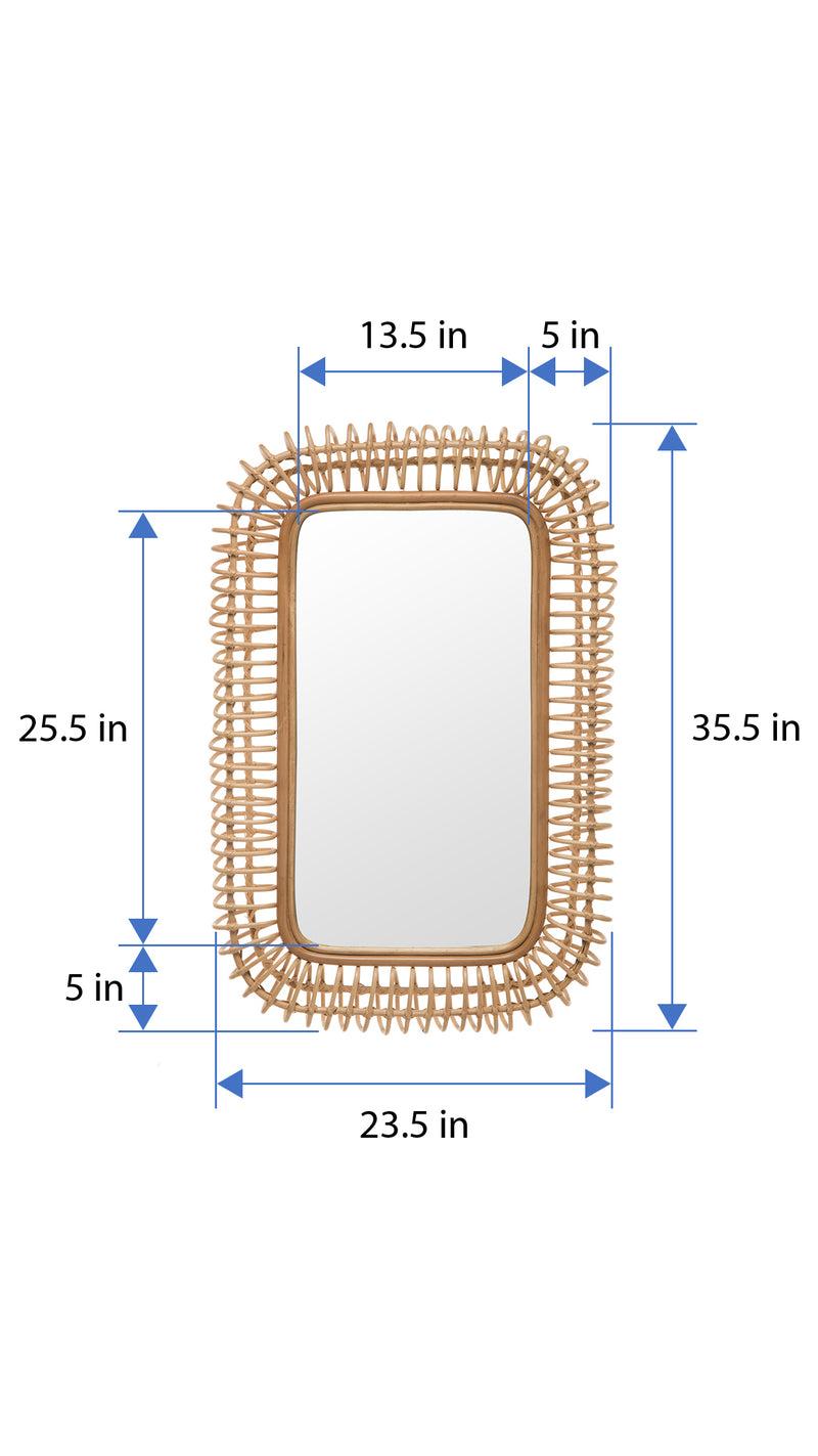 Kouboo Rattan Coiled Rectangular Wall Mirror Natural