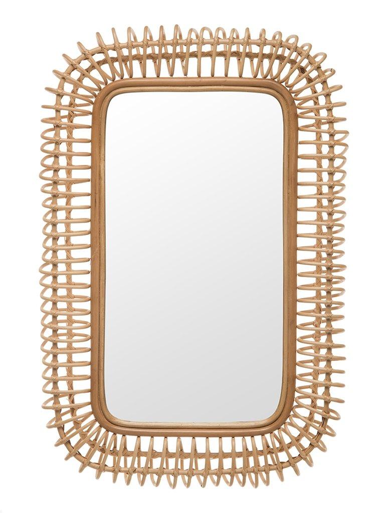 kouboo Rattan Coiled Rectangular Wall Mirror Natural