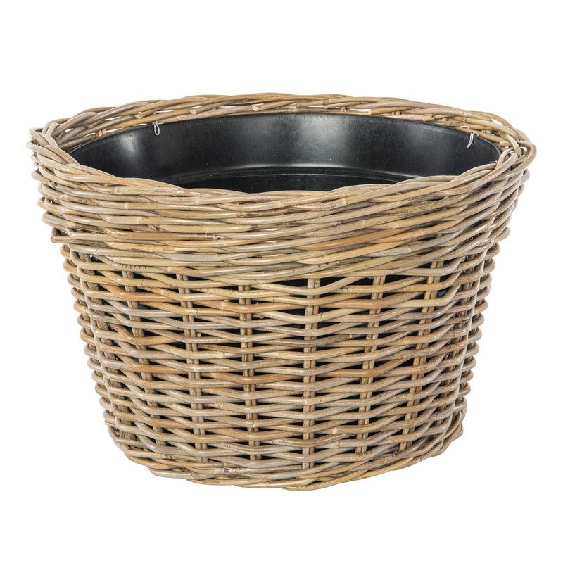 kouboo Rattan Kobo Conical Indoor & Outdoor Planter Basket with Plastic Pot