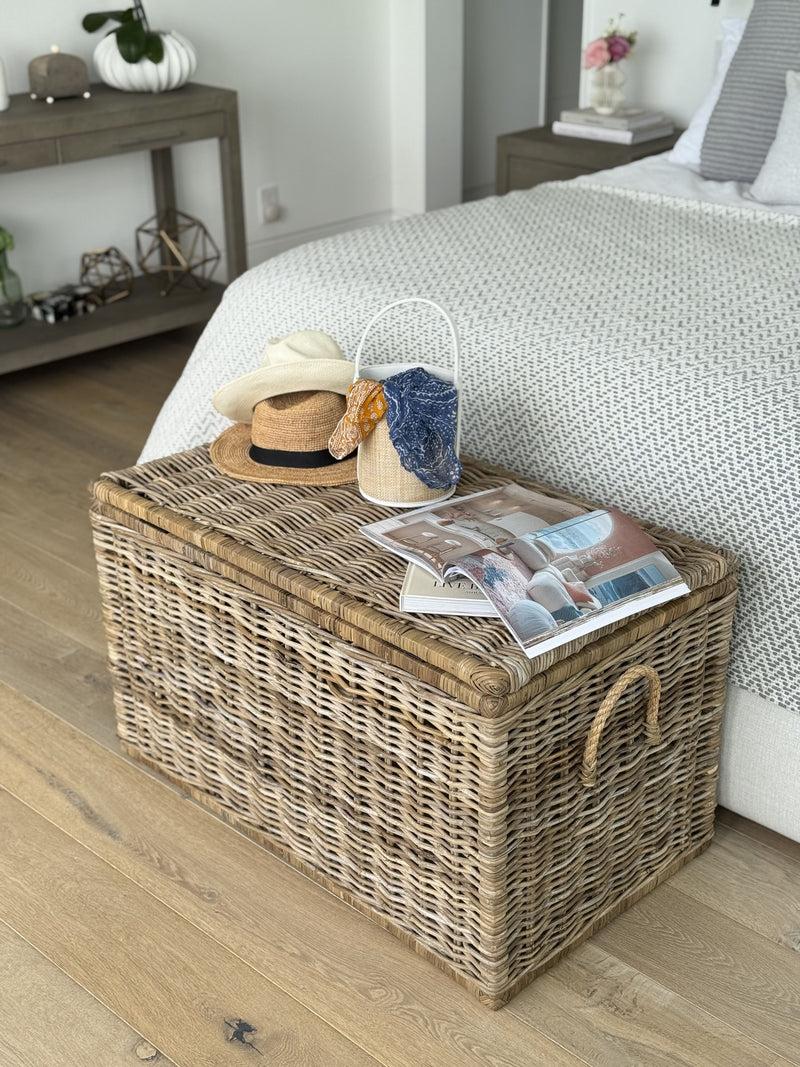Kouboo Rattan Kobo Decorative Storage Trunk With Lid Natural