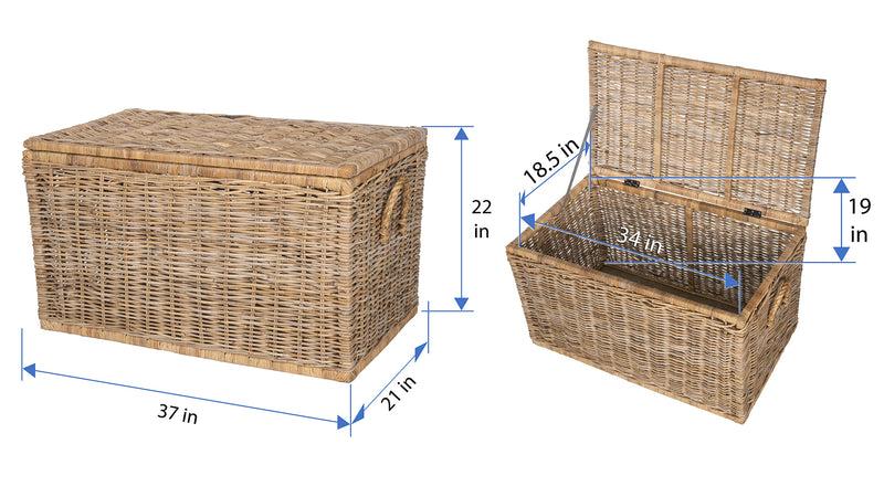 Kouboo Rattan Kobo Decorative Storage Trunk With Lid Natural