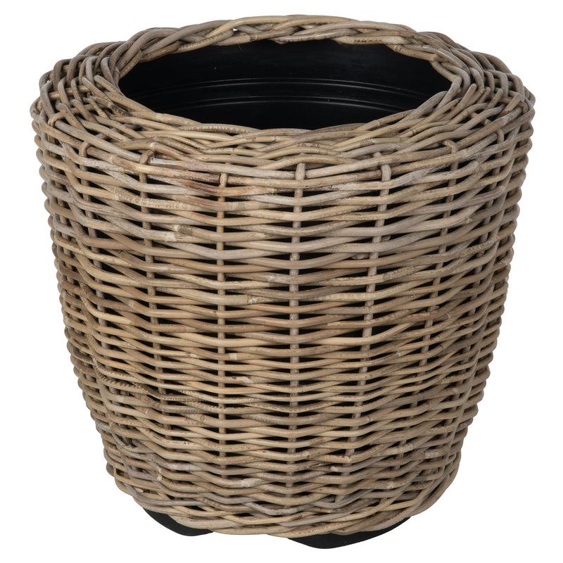kouboo Rattan Kobo Indoor & Outdoor Jar Planter Basket with Plastic Pot