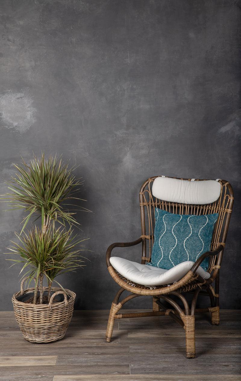 Kouboo Rattan Kobo Indoor & Outdoor Planter Basket With Ear Handles & Plastic Pot