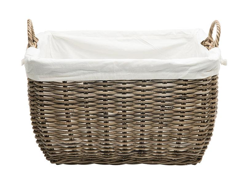 Kouboo Rattan Kobo Rectangular Laundry Basket With Liner Gray