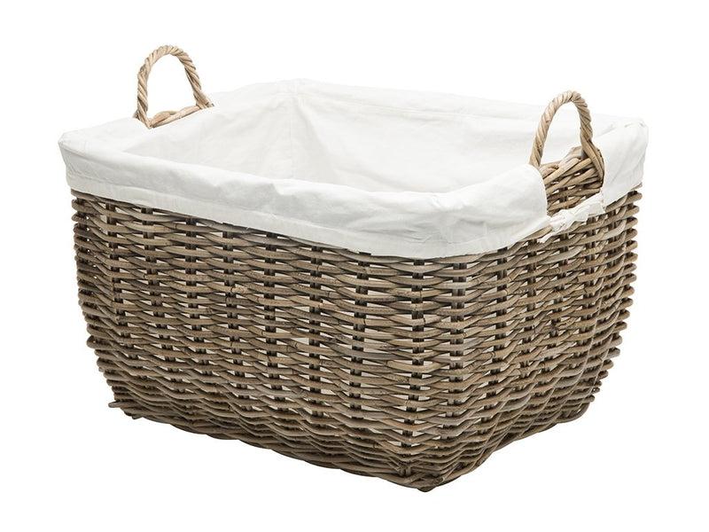kouboo Rattan Kobo Rectangular Laundry Basket with Liner Gray kouboo Rattan Kobo Rectangular Laundry Basket with Liner Gray