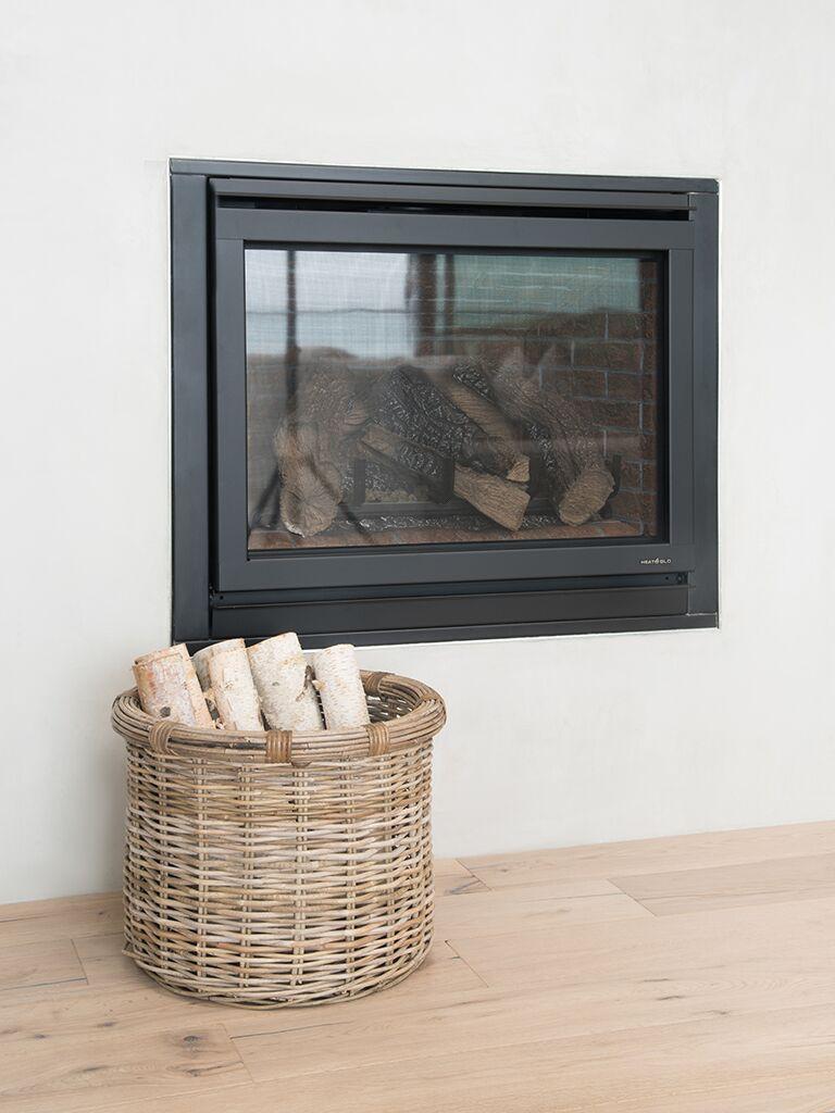 Kouboo Rattan Kobo Round Log And Storage Basket Gray-Brown