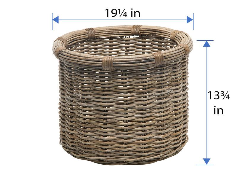Kouboo Rattan Kobo Round Log And Storage Basket Gray-Brown