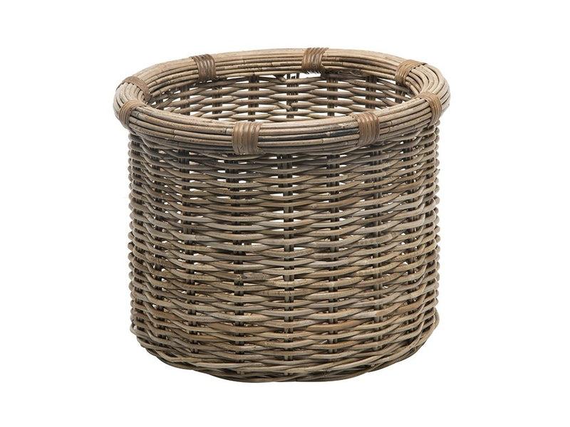 kouboo Rattan Kobo Round Log and Storage Basket Gray-Brown
