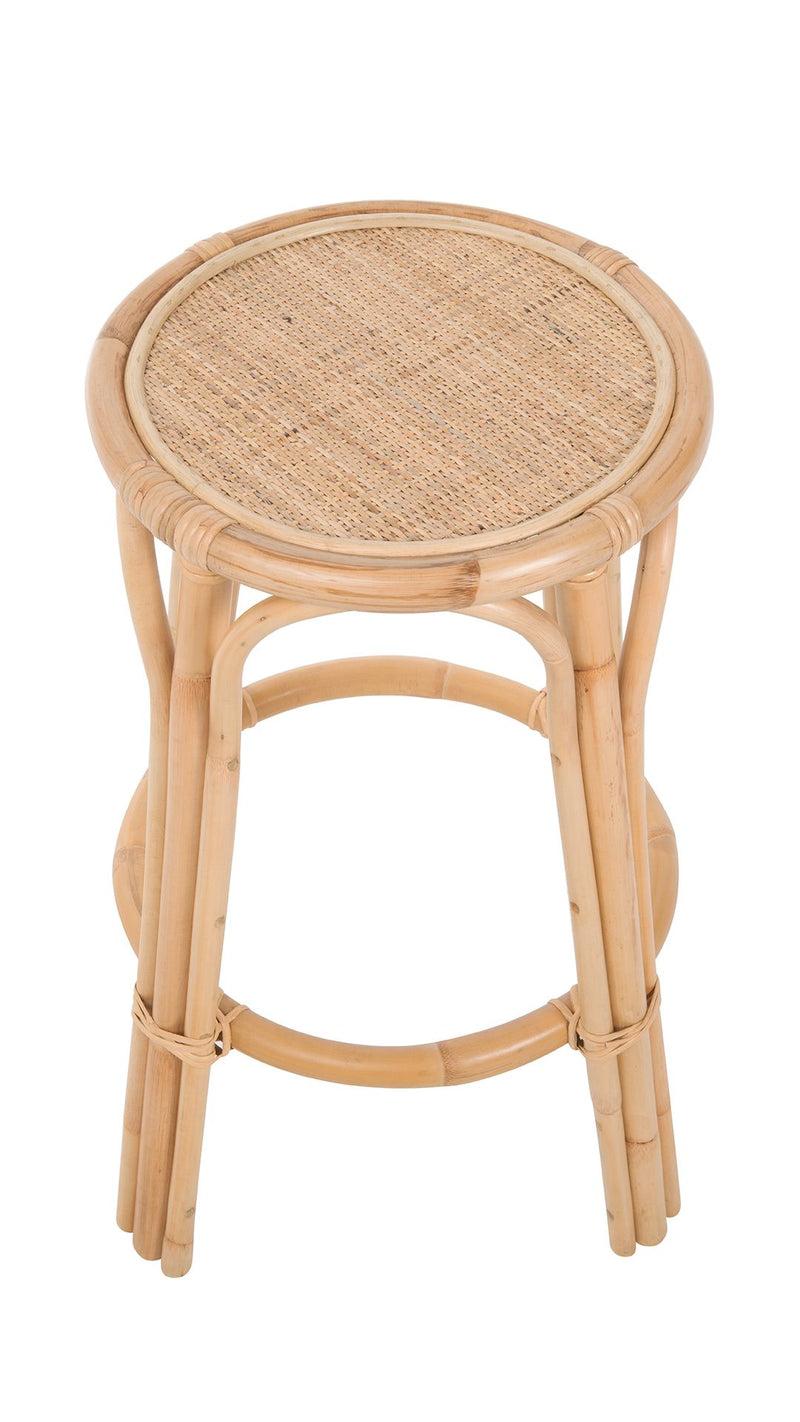 Kouboo Rattan Lattice Backless Counter Stool Natural