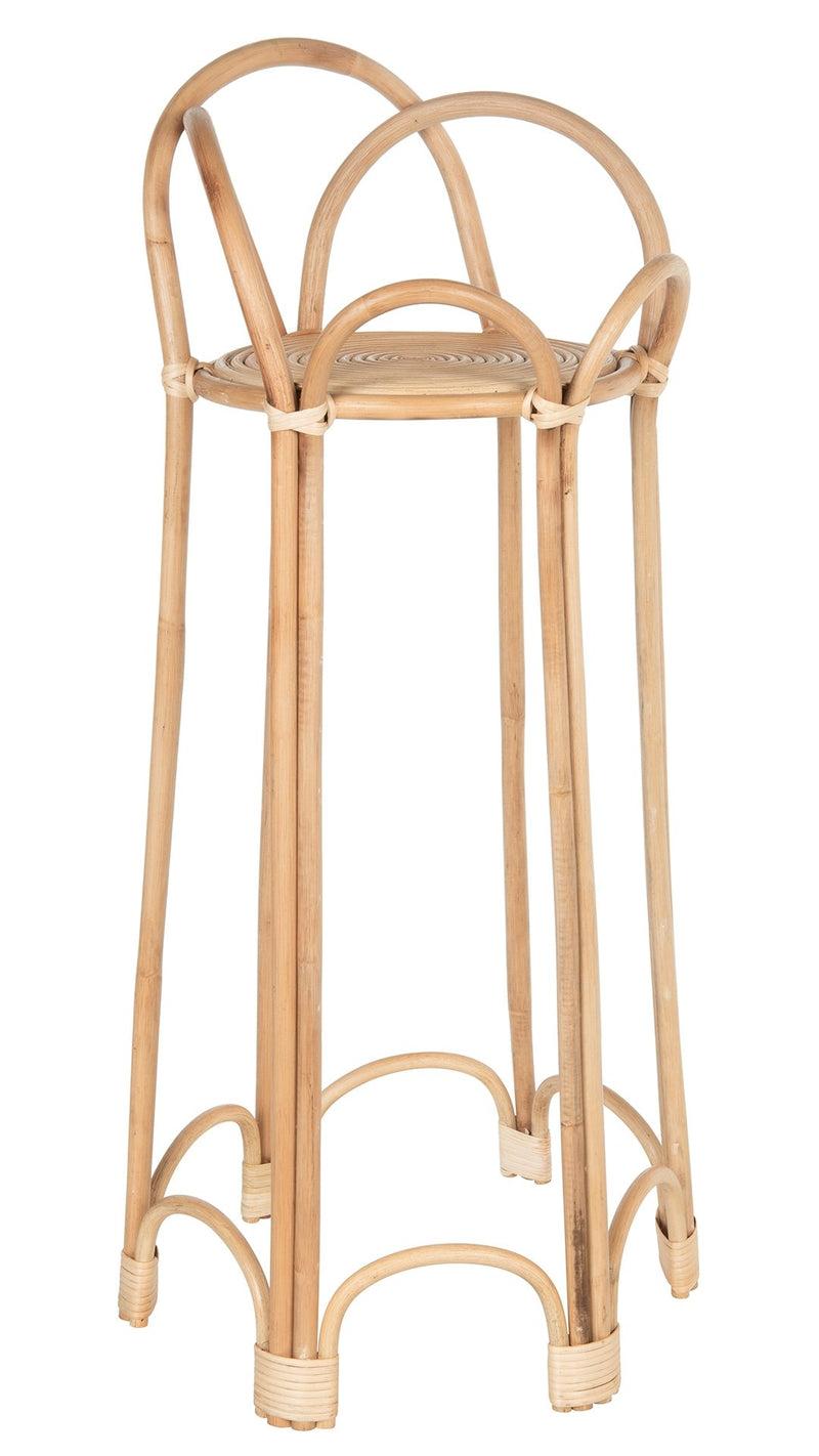 kouboo Rattan Loop Indoor Plant Stand 26 inches Natural