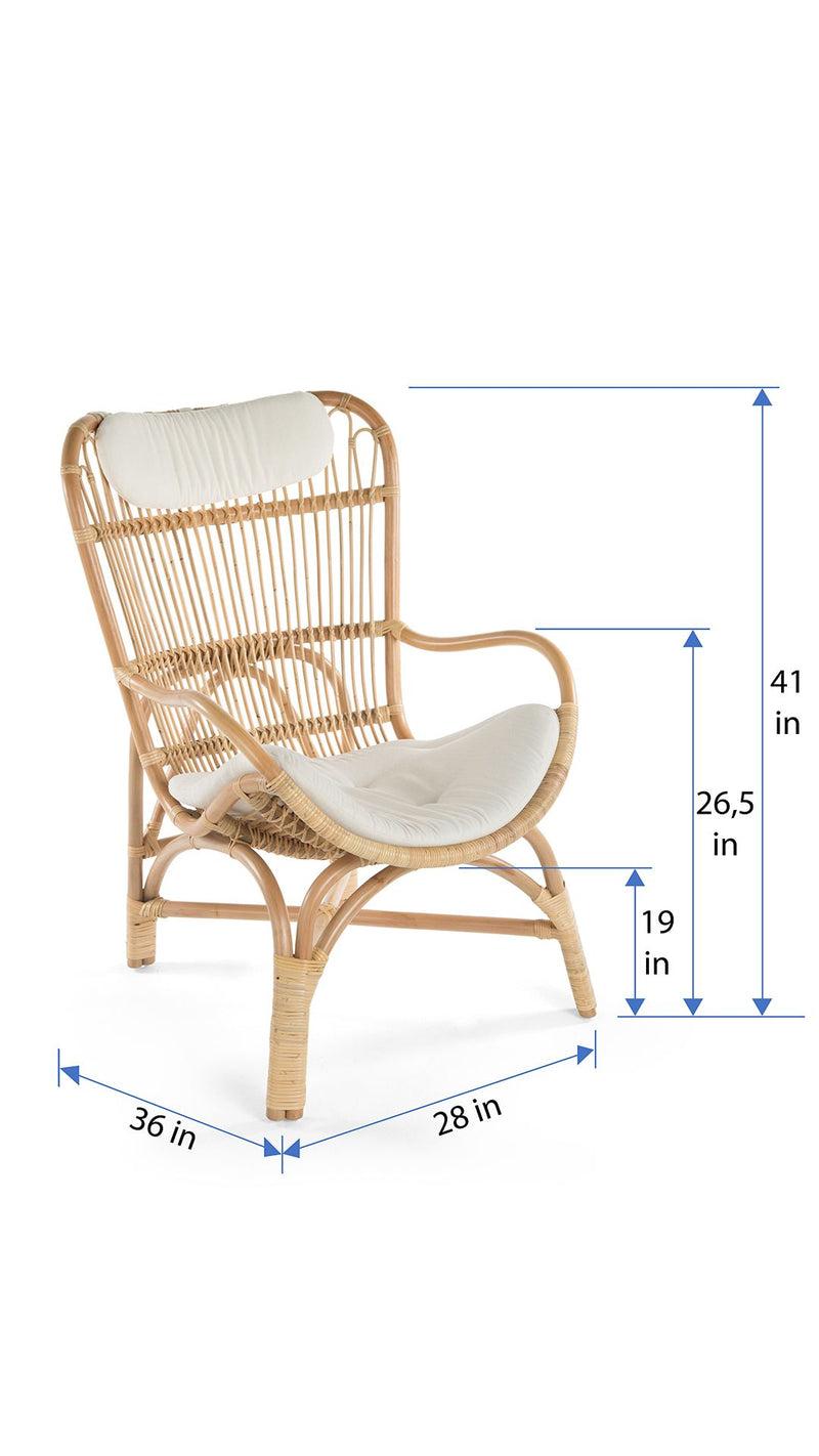 Kouboo Rattan Loop Lounge Chair With Seat And Head Cushion