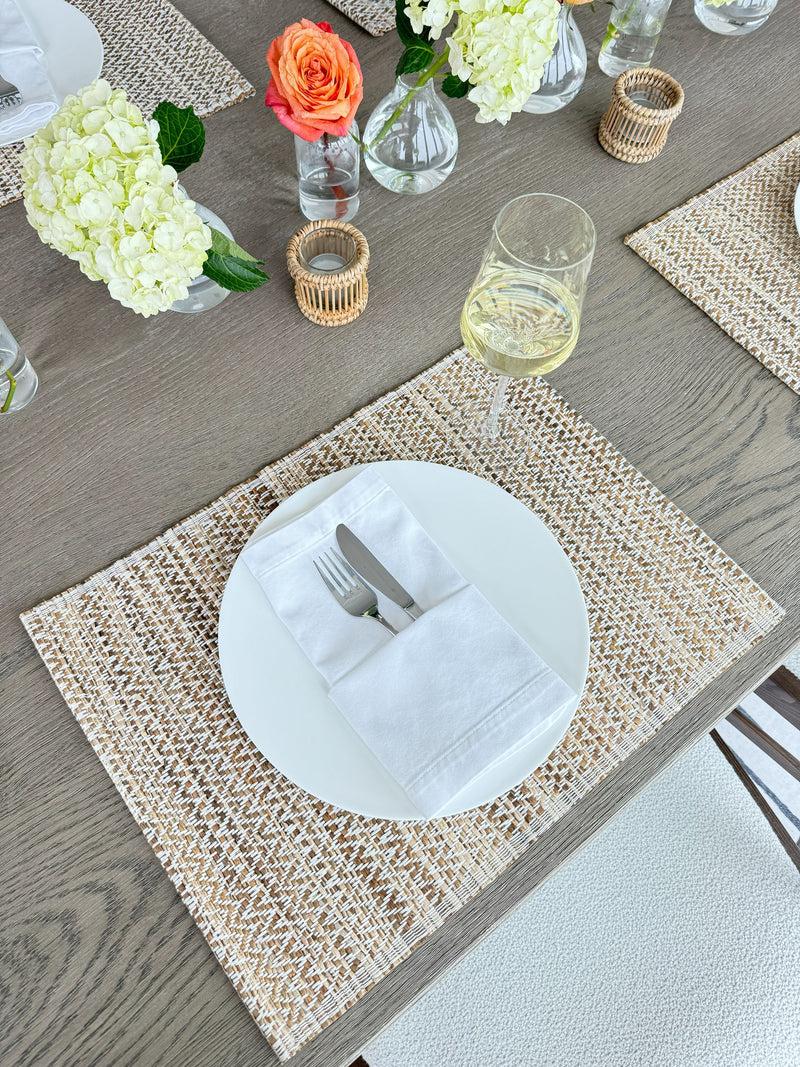 Kouboo Rectangular 19 In. X 14.25 In. Water Hyacinth Placesmats (Set Of 4) Brown Tones