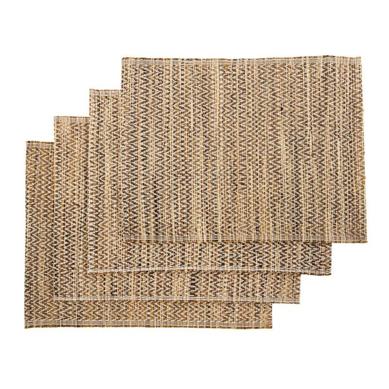 kouboo Rectangular 19 in. x 14.25 in. Water Hyacinth Placesmats (Set of 4) Brown Tones