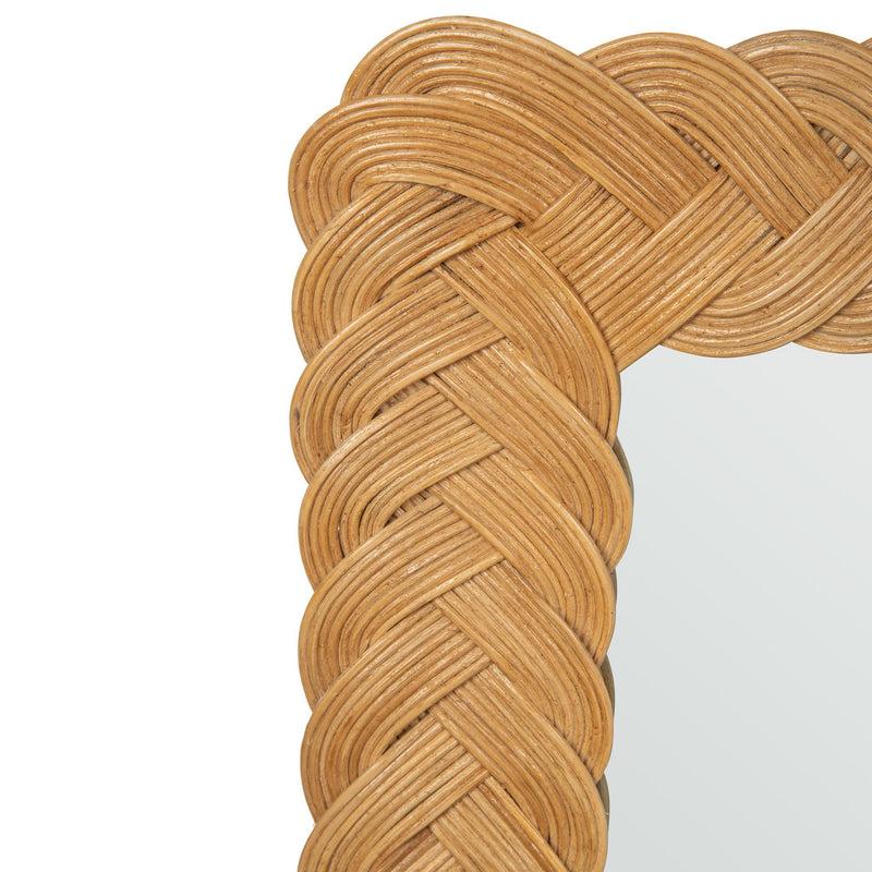 Kouboo Rectangular Braided Wicker Decorative Wall Mirror 24 X 36 Inch Natural