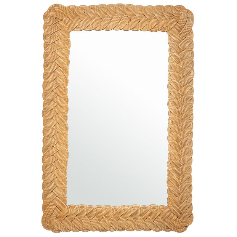 kouboo Rectangular Braided Wicker Decorative Wall Mirror 24 x 36 Inch Natural