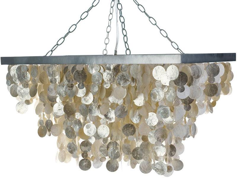 kouboo Rectangular Capiz Seashell Rain Drop Pendant Lamp
