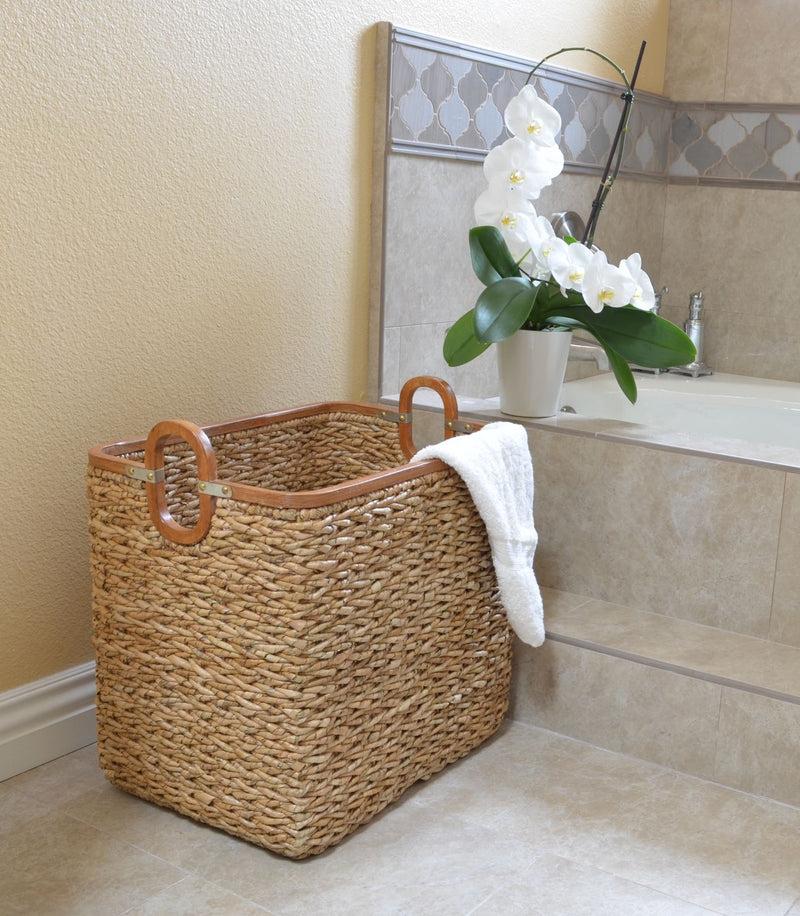 Kouboo Rectangular Handwoven Anson Storage Basket In Twisted Sea Grass Natural