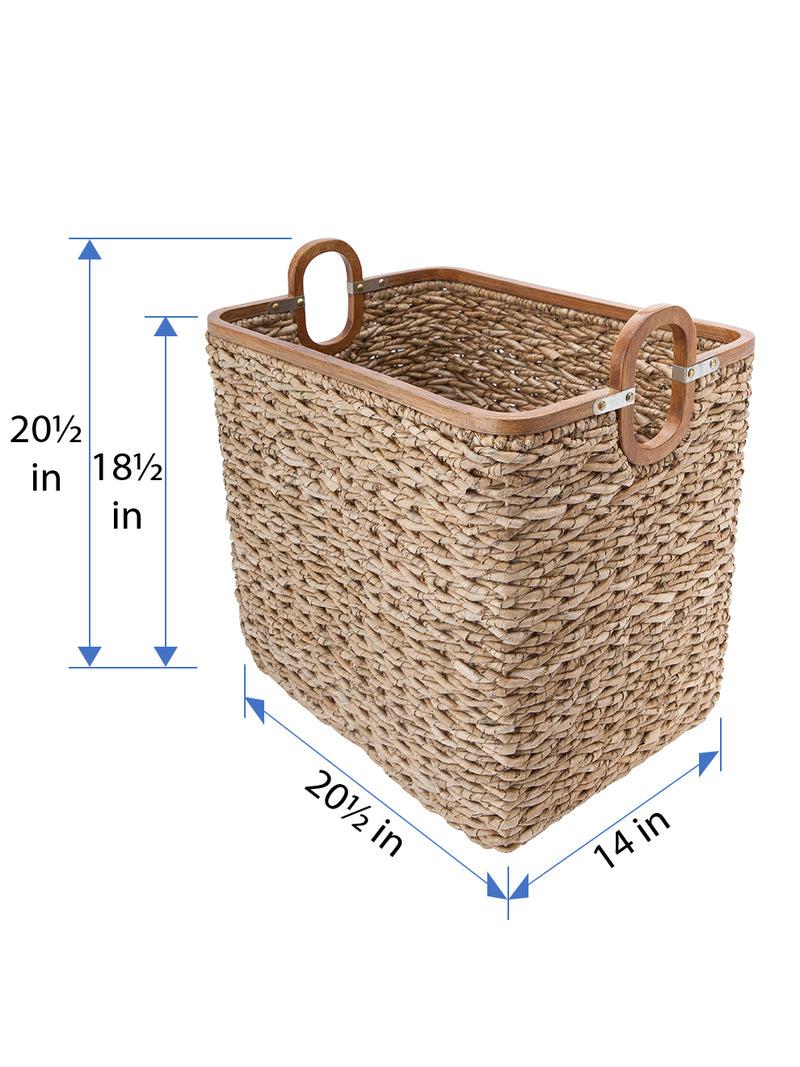 Kouboo Rectangular Handwoven Anson Storage Basket In Twisted Sea Grass Natural