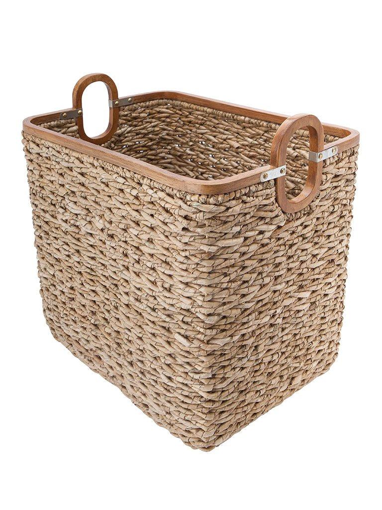 kouboo Rectangular Handwoven Anson Storage Basket in Twisted Sea Grass Natural