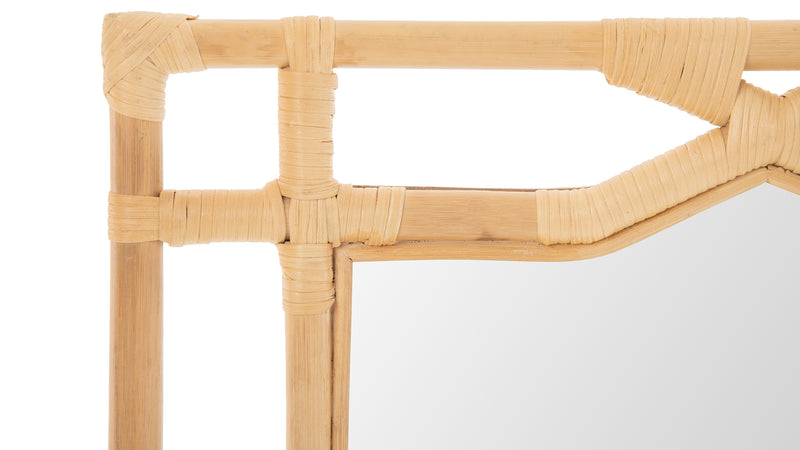 Kouboo Rectangular Rattan Decorative Chippendale Wall Mirror