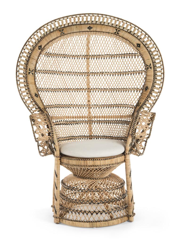 Kouboo Retro Peacock Chair In Rattan Natural And Black Color