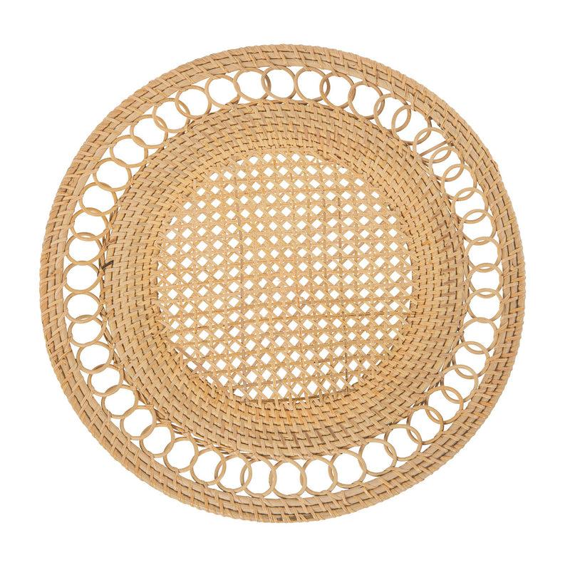 Kouboo Round 15 In. Rattan Decorative Placemats (Set Of 2 Pc) With Curl Edge Natural Color