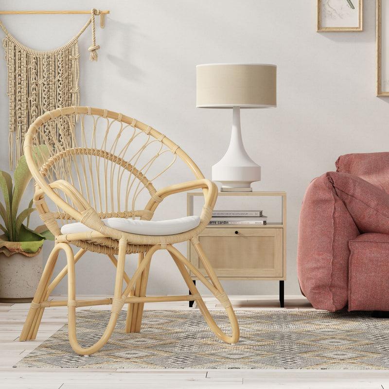 Kouboo Round Rattan Loop Armchair With Seat Cushion