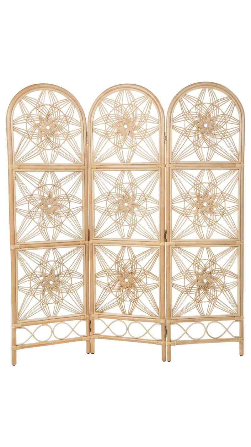 kouboo Sunflower Rattan 3-Panel Room Divider 62 Inches Total Width kouboo Sunflower Rattan 3-Panel Room Divider 62 Inches Total Width