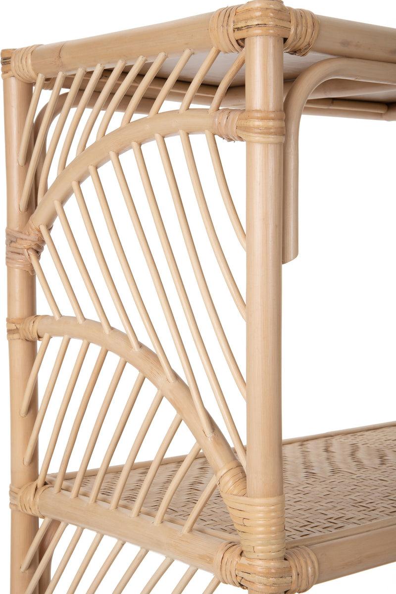 Kouboo Sunrise Natural Rattan Bookshelf With 4 Shelves - Freestanding Display Shelving Unit - Storage Bookshelf