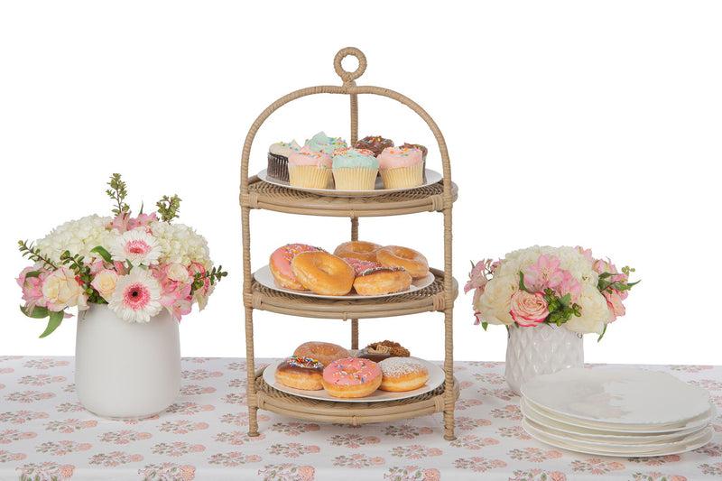 Kouboo Wicker 3-Tier Serving Plate Rack And Cake Stand