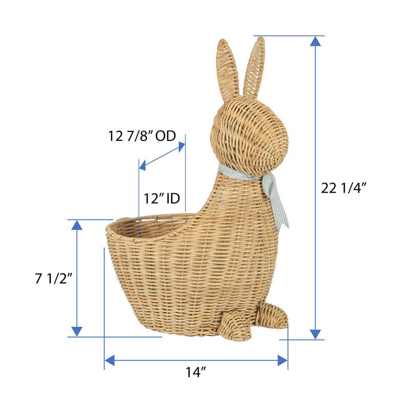 Kouboo Wicker Bunny Decorative Storage And Toy Basket Natural