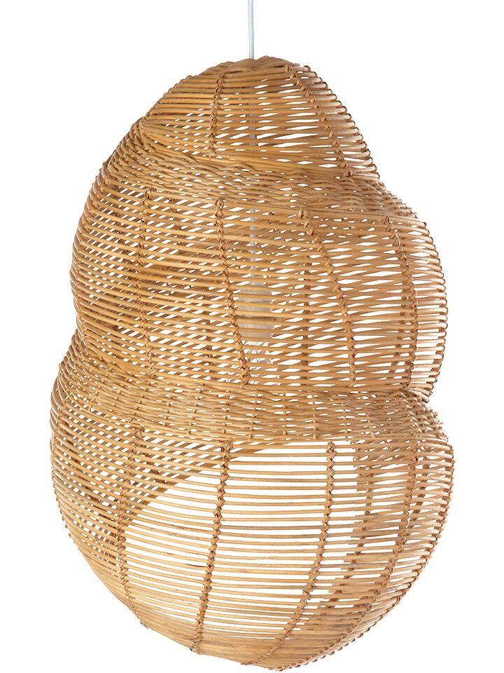 Kouboo Wicker Coiled Shell Pendant Lamp Handwoven Diameter 17.5 X 16.5 X 27 Inch Natural Brown