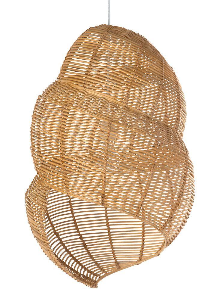 kouboo Wicker Coiled Shell Pendant Lamp Handwoven Diameter 17.5 x 16.5 x 27 inch Natural Brown