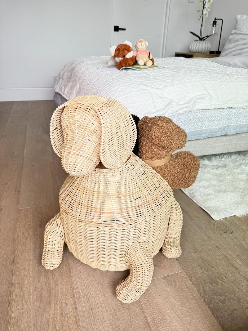 Kouboo Wicker Dog Decorative Storage And Toy Basket Natural